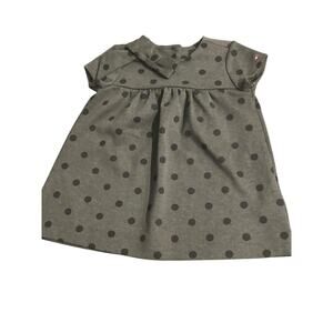 EUC- Tommy Hilfilger baby girl grey with black dots dress- Size 18 months